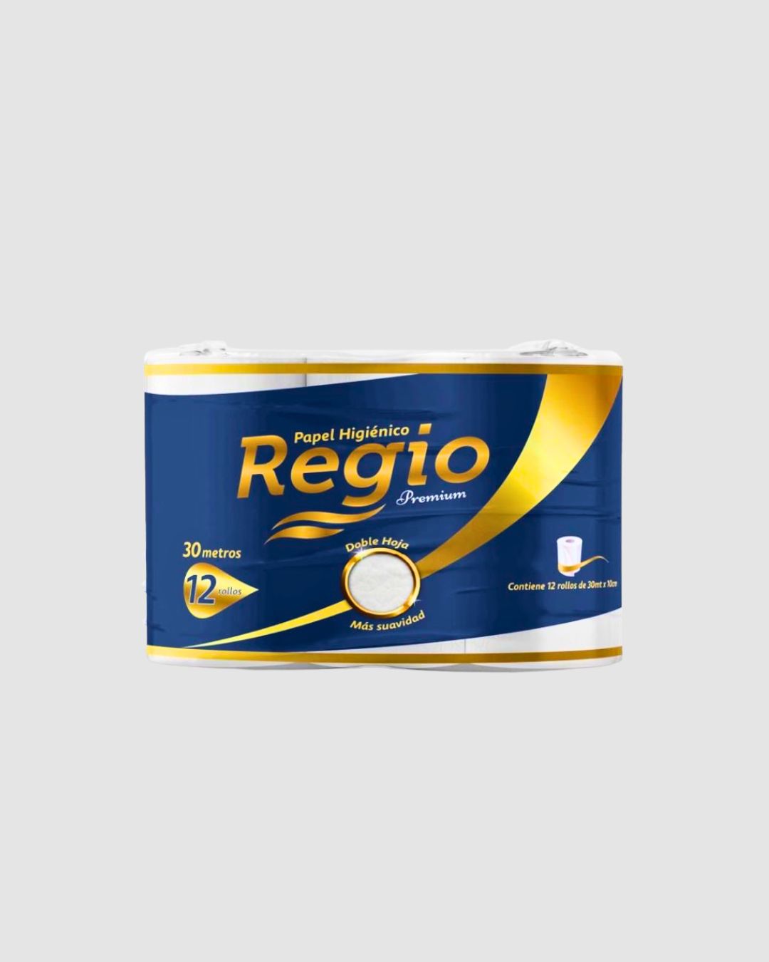 PAPEL HIGIENICO REGIO PREMIUM PAQUETE DE 12 ROLLOS X 30MTS DOBLE HOJA